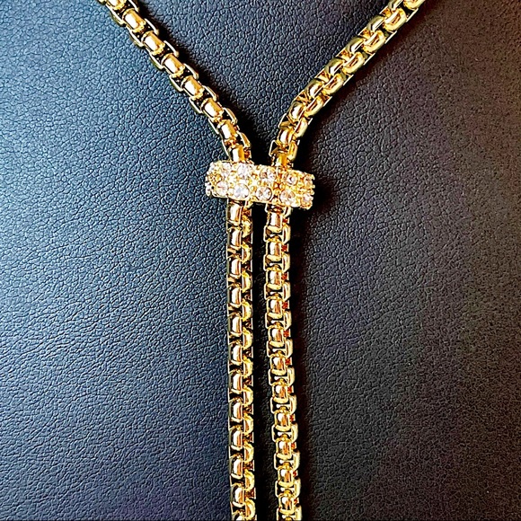 Laundry by Shelli Segal Gold Tassel Lariat Necklace and Earrings Matching Set - Picture 5 of 6